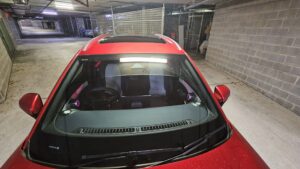 #6. Over bonnet looking at driver and passenger seat