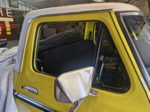 #7. Over bonnet looking at driver and passenger seat