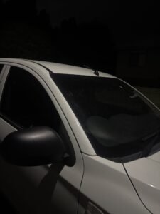 #7. Over bonnet looking at driver and passenger seat