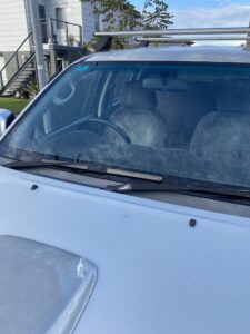 #7. Over bonnet looking at driver and passenger seat