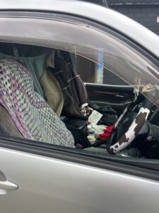#7. Over bonnet looking at driver and passenger seat