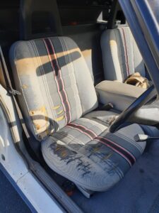 #7. Over bonnet looking at driver and passenger seat