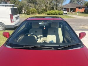 #6. Over bonnet looking at driver and passenger seat