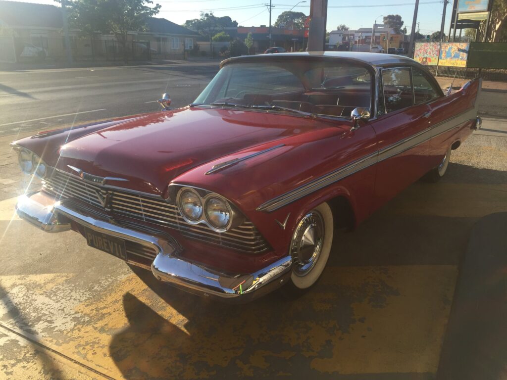 1957 Plymouth Belvedere Red and white