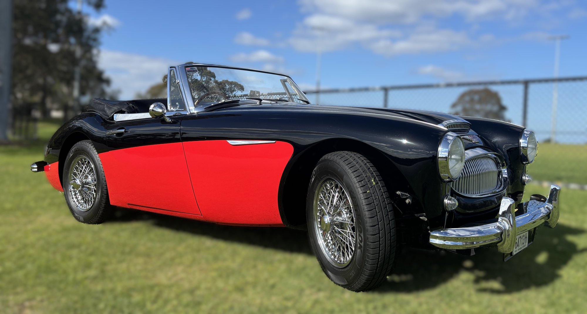 1962 Austin Healey 3000 Black over red exterior, red interior